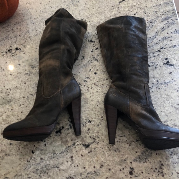 Frye Harlow Campus Leather Boots Brown NWOT size 8 - Picture 3 of 8